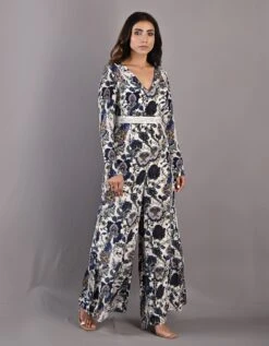 Dahlia Jumpsuit With Embroidered Belt -Charmers Shop bw3183