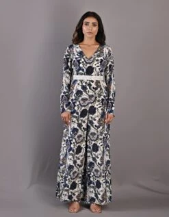 Dahlia Jumpsuit With Embroidered Belt -Charmers Shop bw3184