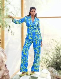 Cobalt Lime Cleo Wide-Leg Jumpsuit -Charmers Shop cleoq3