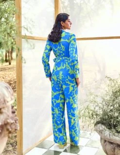 Cobalt Lime Cleo Wide-Leg Jumpsuit -Charmers Shop cleoqb