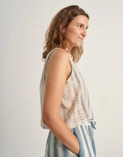 Indigo Blossom Button Up Top -Charmers Shop crowss24353 1