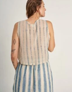 Indigo Blossom Button Up Top -Charmers Shop crowss2435b 1