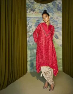 Rabari Bandhani Hi Neck Dress