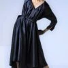 Black Cowl Jumpsuit -Charmers Shop cwjmblkslkshn1