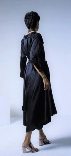 Black Cowl Jumpsuit -Charmers Shop cwjmblkslkshnb