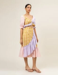 Multi Color Betty Panelled Top -Charmers Shop dl23 tp 0014