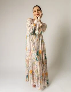 Multicolor Printed Yayoi Printed Dress -Charmers Shop dlue23dr0032