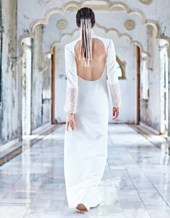 Ivory Jacket Gown -Charmers Shop dp190404b