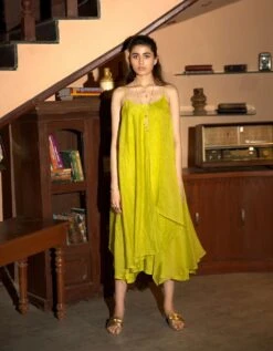 Neon Green Kahani Slip Dress