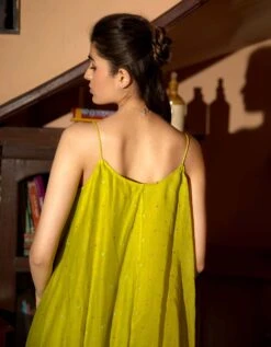 Neon Green Kahani Slip Dress -Charmers Shop dpkhn004b