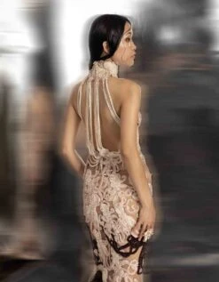 Shell 3D Embellished Fish Tail Gown 11 Shell 3D Embellished Fish Tail Gown -Charmers Shop dr09b 1