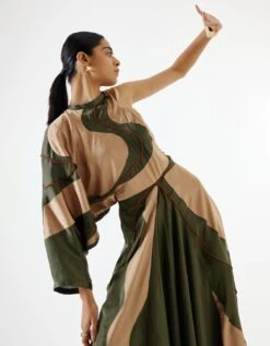 Echo River Green Gold Dress -Charmers Shop echo044