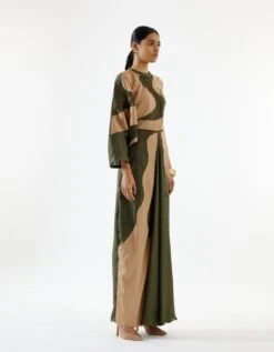 Echo River Green Gold Dress -Charmers Shop echo045