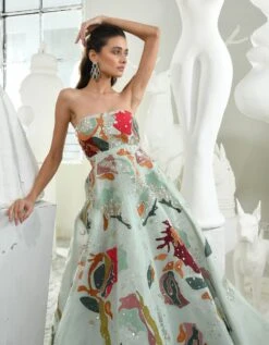 Esana Gown In Aqua Green -Charmers Shop esanaaquagreen3