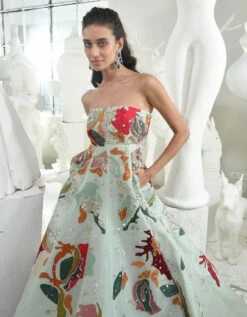 Esana Gown In Aqua Green -Charmers Shop esanaaquagreenb