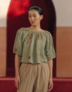 Botanical Print Rose Top