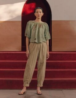 Botanical Print Rose Top -Charmers Shop f22rtbb