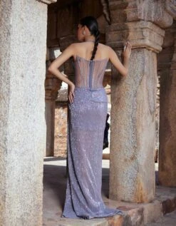 Grey Lucia Gown -Charmers Shop friw11b