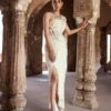 Ivory Aurora Saree Gown 2 Ivory Aurora Saree Gown -Charmers Shop friw41