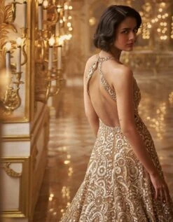 Gold Sequin Gown -Charmers Shop gn0305