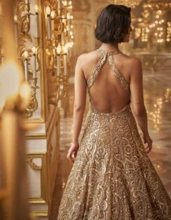 Gold Sequin Gown -Charmers Shop gn030b