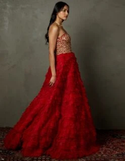 Scarlet Red Aria Embroidered Gown -Charmers Shop gwnpoa02dtq603838cscarletred3