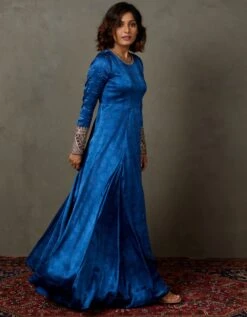 Blue Rupsi Embroidered Gown -Charmers Shop gwnsst0202q599813cblue3