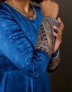 Blue Rupsi Embroidered Gown -Charmers Shop gwnsst0202q599813cblue5