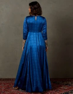 Blue Rupsi Embroidered Gown -Charmers Shop gwnsst0202q599813cblueb