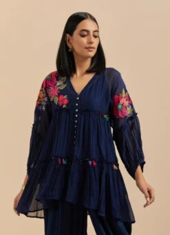 Marigold Embroidered Tier Top