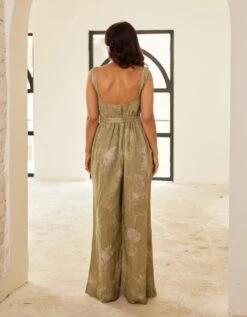 Green Linen Jumpsuit -Charmers Shop hoplc1b