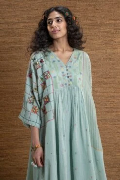 Blue Paakhi Yoke Dress -Charmers Shop j2202a2