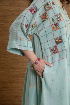 Blue Paakhi Yoke Dress -Charmers Shop j2202a3