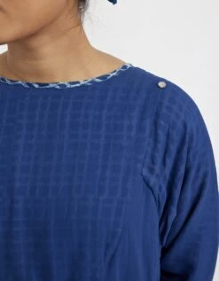 Midi U-Yoke Dress In Blue Colour -Charmers Shop jgd02bl6