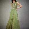 Band Collar Sleeeless Jumpsuit -Charmers Shop jmprcr2alq5245260emeraldgold1