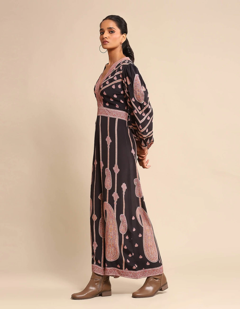 Black Printed Crepe Jumpsuit 4 Black Printed Crepe Jumpsuit - Image 2