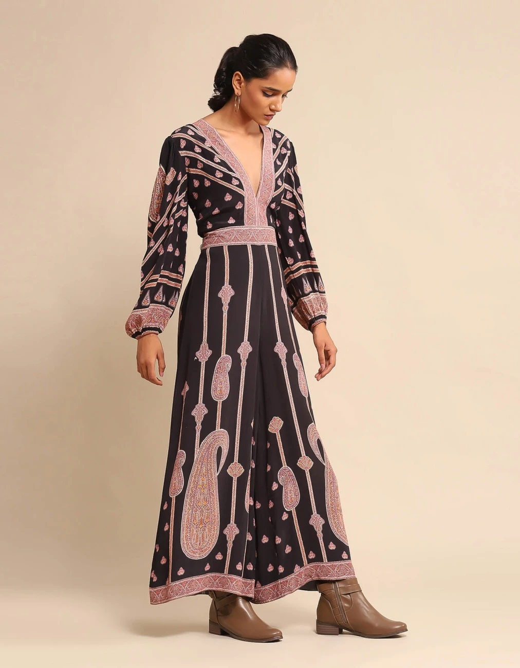 Black Printed Crepe Jumpsuit 5 Black Printed Crepe Jumpsuit - Image 3