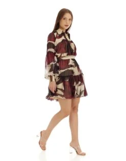 Off White And Brown Floral Top -Charmers Shop kofw230213