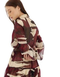 Off White And Brown Floral Top -Charmers Shop kofw230216