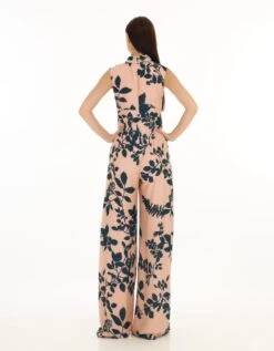 Pink And Teal Floral Bow Tie Jumpsuit -Charmers Shop kofw23080b 1