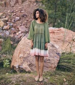 Green And Pink Afar Times Dress