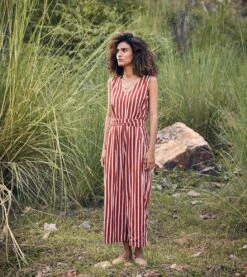 Red And Off-white A Little Love Jumpsuit -Charmers Shop kw7003