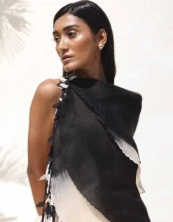 Black And Off-White Leopard Contemporary Gowns -Charmers Shop leopard18b