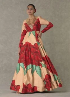 Salmon Candy Swirl Gown