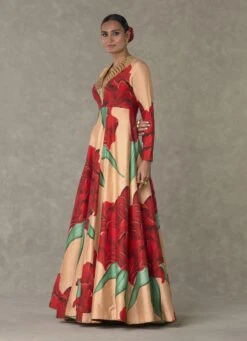 Salmon Candy Swirl Gown -Charmers Shop msb231033