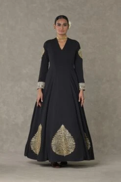 Black Kashmiri Patti Gown -Charmers Shop msb23104 2