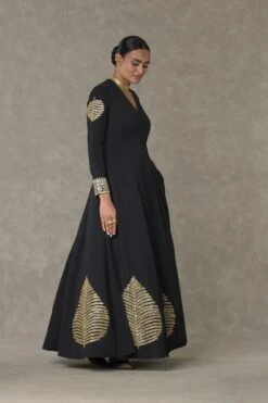 Black Kashmiri Patti Gown -Charmers Shop msb23104 4