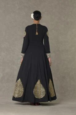 Black Kashmiri Patti Gown -Charmers Shop msb23104 b