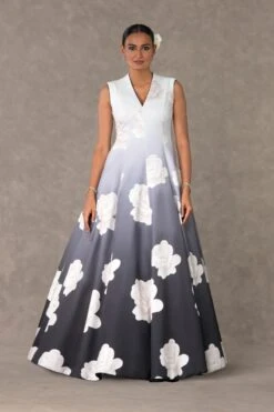 Monochrome Gulaab Gown Set -Charmers Shop msb23107tc 5