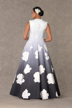 Monochrome Gulaab Gown Set -Charmers Shop msb23107tc b